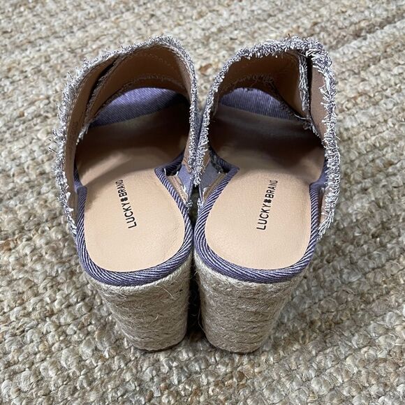 Lucky Brand Madgie Wedge Sandal Purple Size 8.5 - Picture 6 of 7